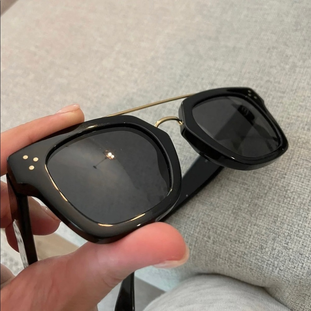 Celine Double Bridge Sunglasses in Black